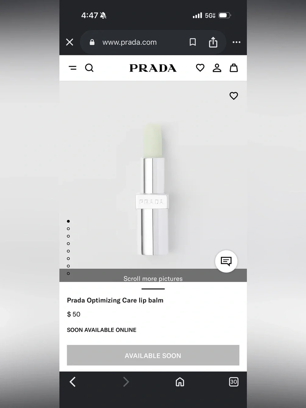 Prada Mint-Tinted Lip Balm in Pale Green